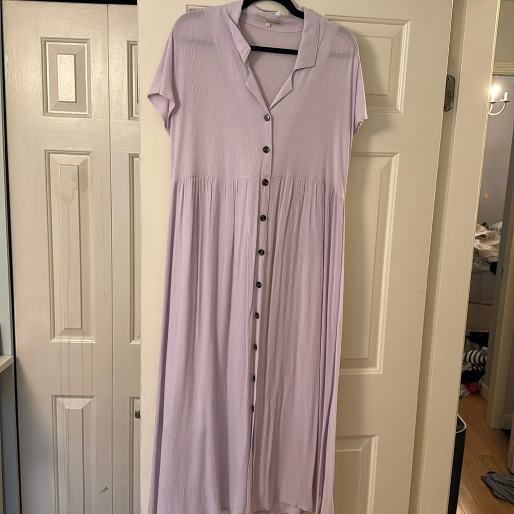 New- Monk and Lou Lavender Button up Dress size S